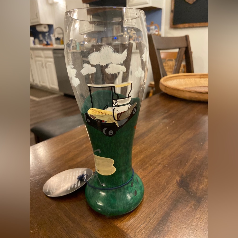 Lolita Hand Painted Golf Sport Pilsner Glass "19th Hole Finally" - Bar Man Cave
